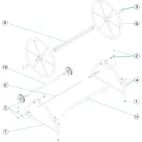 Pièces détachées pour Enrouleur de lignes de nage largeur 1,2 et 1,8 m avec volant