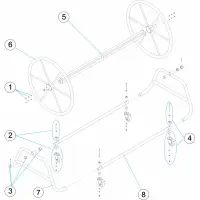 Pièces détachées pour Enrouleur de lignes mobile largeur 1,2 - 1,8 m