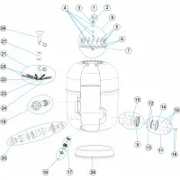 Pièces détachées pour Filtre ARTIC PLUS Ø 650-800-950 couvercle à boulonner
