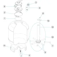 Pièces détachées pour Filtre à sable Astral COURONNE vanne TOP