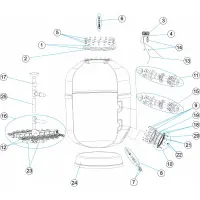 Pièces détachées pour Filtre EUROPA nouveau modèle - crépine en 1 1/2" - 1m-2,5kg