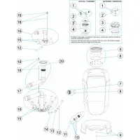 Pièces détachées pour Filtre haut rendement RAPID-POOL diamètres 400, 500, 650, 800