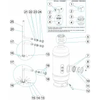 Pièces détachées pour Filtre PTK 1000m/m 500,650, 800, 950 sans trou de bras