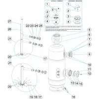 Pièces détachées pour Filtre PTK 1200m/m 650, 800 avec trou de bras