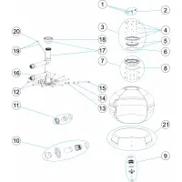 Pièces détachées pour Filtre vesubio Ø 1050 - Ø 1200 couvercle transparent