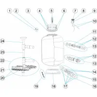 Pièces détachées pour Filtres VIENA SIDE 4 kg diamètres 1050, 1200, 1400, 1600, 1800, 2000