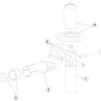 Pièces détachées pour Fixation articulée tube Ø 43 avec plaquette à sceller