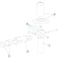 Pièces détachées pour Fixation articulée tube Ø 43 à sceller