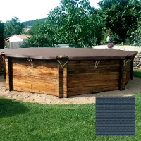Bâche Grille Wood pour piscine hors sol bois
