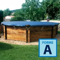 Bâche Grille Wood pour piscine hors sol bois