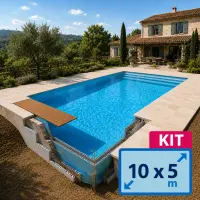 Kit piscine béton TRADIPOOL 10 x 5 m avec blocs polystyrène