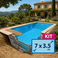 Kit piscine béton TRADIPOOL 7 x 3,5 m avec blocs polystyrène