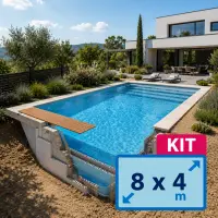 Kit piscine béton TRADIPOOL 8 x 4 m avec blocs polystyrène