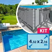 Kit mini piscine 4,32m x 2,16m acier Magnelis® ZM430 Tradipool Master
