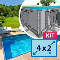 Kit mini piscine 4m x 2m acier Magnelis® ZM310