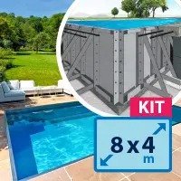 Kit piscine 8x4m acier Magnelis® ZM310