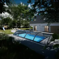 Abri piscine mi-haut Klasik Sky Clear B