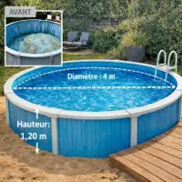 Liner piscine hors sol ronde 4m, H. 1,20m LAGOON 50/100e