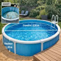 Liner piscine hors sol ronde 5,50m, H. 1,20m LAGOON 50/100e