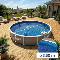 Liner piscine hors sol ronde diam. 3,60m, H. 1,10m MISTRY GALAXY 35/100e