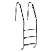 Échelle Pour Piscine Enterrée GRE 40110 - 3 Marches Antidérapantes, Acier Inoxydable, Pieds Caoutchouc