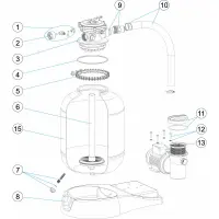Pièces détachées pour Groupe de filtration monobloc P-XPERT 6/8 - Ø 400 - vanne Ø 38mm