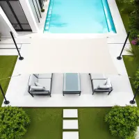 Voile d'ombrage rectangle 2 x 3 m Blanche
