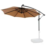 Parasol déporté avec LED solaires intégrées