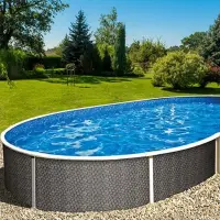 Piscine acier AZURO GRAPHITE ovale 5,5 x 3,7 x 1,2 m