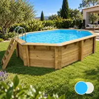 Piscine bois hors sol Sunwater 490 x 300 octogonale