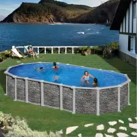 Piscine hors sol acier GRE SANTORINI Ovale