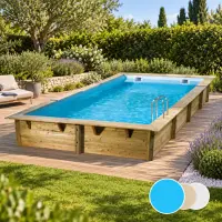 Piscine bois rectangulaire Linea 350 x 650 cm