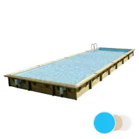 Piscine bois hors sol rectangulaire Linea 500 x 1100 cm, 140H