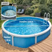 Liner piscine hors sol ronde 3,50m, H. 1,20m LAGOON 50/100e