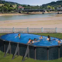 Piscine en acier GRE RATTAN - Ovale