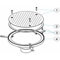 Pièces détachées pour Plaque de fond ronde hydromassage Ø 300 mm - BETON