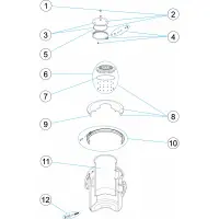 Pièces détachées pour Préfiltre polyester avec couvercle viseur 60L