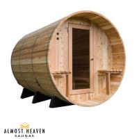 Sauna en Cèdre Barrel canopy WESTON 6 personnes 180 x 240 cm