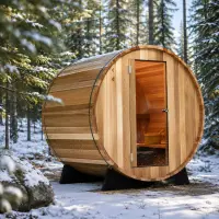 Sauna en Cèdre Barrel SALEM 2 personnes 180 x 120 cm