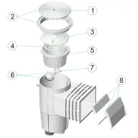 Pièces détachées pour Skimmer 15L PH STANDARD couvercle rond - couleur