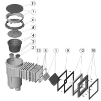 Pièces détachées pour Skimmer 17,5L couvercle rond, petite meurtrière + rallonge LINER