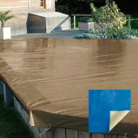 Bâche Skin Wood Light pour piscine hors sol bois