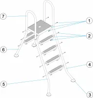 Pièces détachées pour Échelle piscine hors-sol semi-enterrée