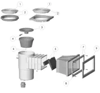 Pièces détachées pour Skimmer HYDROSWIM GM BETON couvercle carré