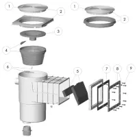 Pièces détachées pour Skimmer HYDROSWIM PM préfabriqué couvercle carré