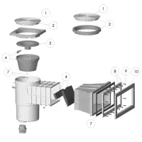 Pièces détachées pour Skimmer HYDROSWIM GM préfabriqué couvercle carré