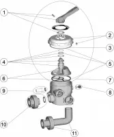 Pièces détachées pour VANNE MULTIVOIES SIDE CARAÏBES 1"1/2