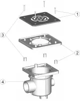 Pièces détachées pour Bonde de fond avec grille en inox BETON