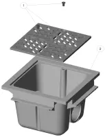 Pièces détachées pour Bonde de fond carrée 210x210 BETON