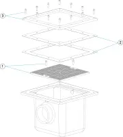 Pièces détachées pour Bonde de fond préfabriquée grille petite